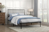 Metal Frame Queen Platform Bed Black Finish Angle Headboard Bedroom Furniture 1pc B011P261195