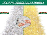 7 FT Artificial Christmas with 400 Lights Stepless Dimming, 3 Color Modes, Hinged Xmas Pine 32515590