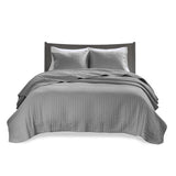 3 Piece Quilt Set Grey Full/Queen B035129038