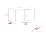Wall Storage Cabinet 20" H, Two Doors, Three Internal Shelves, Black B097132955