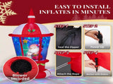 7.3FT Lighted Christmas Inflatable Decoration, Inflatable Lighthouse with Santa and Penguin, Funny 63115629