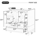 30" Bathroom Vanity with Sink, One Door with Shelf and Three Drawers, Soft Close Door, Black N759P225994B
