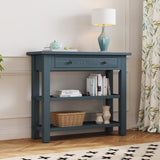 ZNTS TREXM Retro Console Table with Drawer and Two Sturdy Shelves for Entryway, Living Room N715P195561M