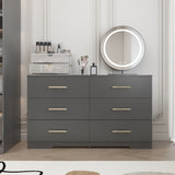 Black color Large 6 drawers chest of drawer dressers table with golden handle W1320110987