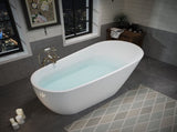 55" Acrylic Freestanding Bathtub, Stylish Deep Soaking Bathtub with Pop-up Drain & Integrated W1920P386218