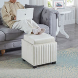 18 Inch Wide Contemporary Square CubeStorage Ottoman Bench, Storage Bench with coffee tray,coffee W2082130356