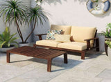 2 Pieces Outdoor Sofa Set 2-person Patio Seating Group Outdoor Conversation Set with Cushions and a N719P246159D