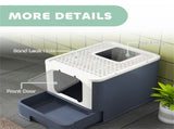 White Large Cat Litter Box Front Entry Top Exit, with Matching Scoop 36599739