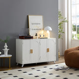 Sideboard Buffet cabinet with 4 doors and removable shelves, for living room, dining room, ivory W1705P179820