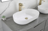 24*14*5.5 Modern Oval 24"x14" White Above Bathroom Vessel Sink, Bathroom Sink for Lavatory Vanity W127281984