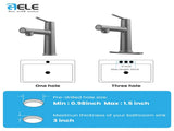 Gun Gray Single Handle Bathroom Faucet for 1 or 3 Holes ,Fountain and Flow Mode 2-in-1 function,Deck 16259621