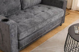 55"3 Fold Sofa,Convertible Futon Couch sleeper sofabed,Velvet linen fabric ,Perfect for Small W2791P306820