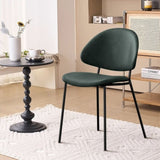 Set of 4 Upholstered PU Leather Dining Chairs Mid-Century Modern Dining Chairs with Curved Backrest W3010P291315