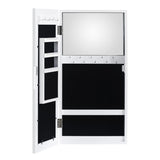 ZNTS Simple PVC Wood Grain Coating Photo Storage Damp-proof Jewelry Mirror Cabinet White 43628308