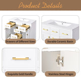 36'' Bathroon Vanity with Ceramic Sink Combo Set,Modern Freestanding Single Bathroom Cabinet with 4 N710P247494K