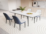 47"-63" expandable dining table set for 2-6 people, equipped with PU fabric thick cushioned dining 60747445