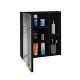 Labelle Medicine Cabinet With Mirror, Five Internal Shelves, Single Door -Black B20091924