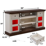 Farmhouse Fireplace TV Stand with Roman Column Styling, Up to 80-inch TV, 70-inch Modern Tall W2393P300552