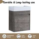 18'' Floating Wall-Mounted Bathroom Vanity with White Resin Sink & Soft-Close Cabinet Door W99936248