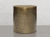 Birchridge 16 inch Wide Industrial Metal Side Table in Antique Gold, Fully Assembled B2732P605431