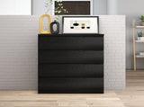 4 Drawer Dresser,Modern Storage Chest of Drawers,31.5In Black Dresser for Closet with Handle-Free W3151P288870