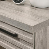 Alvear Contemporary Wood Nightstand with Metal Base, One Size, Nightstand ONLY, Weathered Gray T2574P225177