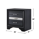 2 Drawers and 1 Jewelry Drawer Nightstand, Black B016P253286