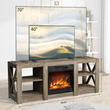 58 inch gray antique oak double-sided cross fireplace cabinet 149 * 40 * 60cm 18 inch fireplace core 51820919