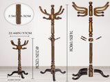 Freestanding Wooden Coat Rack, Vintage Natural Birch Wood Coat Tree with Hooks, Sturdy Hall Tree for 14396562