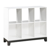 White Finish 6-Shelf Bookcase Wooden Furniture 1pc B011P255288