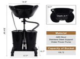Portable Shampoo Bowl with Electric Pump and 2 Water Tanks, Portable Hair Washing Sink with Sprayer 02891225