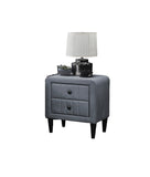 ZNTS Grey Color Velvet Gorgeous 1pc Nightstand Bedside Table 2x Drawers Bedroom Furniture Sleek Design B011P190167