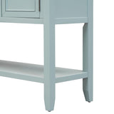 Series Ample Storage Vintage Console Table with Four Small Drawers and Bottom Shelf for Living 51302521