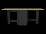 Folding Table with Expandable Design in 3 Forms, Black / Macadamia B097P167405