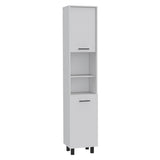 Hobart Pantry, Four Legs, Three Interior Shelves, Two Shelves, Two Cabinets -White B07091871