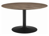 Brown and Black Round Dining Table B062P153874