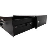 ZNTS 19" 3U Steel Plate DJ Drawer Equipment Cabinet with Keys Black 06087536