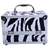 ZNTS SM-2176 Aluminum Makeup Train Case Jewelry Box Cosmetic Organizer with Mirror 9