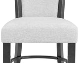 2pc Contemporary Glam Upholstered Dining Side Chair Padded Dove Gray Fabric Upholstery Seat Back B011P151401