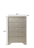 1pc Modern Glam Style Champagne Finish Glam Five Drawer Chest Embossed Crocodile Pattern Wooden B011P216716
