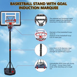 Portable Basketball Hoop for Youth Adults & Kids,Adjustable Height 6.89 ft to 10.01 ft,34 inch W3297P297457