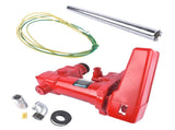 Red High Flow Fuel Transfer Pump 12V 25GPM with Auto Nozzle Heavy Duty Cast Iron 86990496