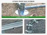 2*2*2m/6.5x6.5x6.5ft Silver Chicken Coop with Pointed Roof, 180g PE Rain Cloth, Metal Chicken and 69924344