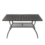 ZNTS 60*38*28.5in Iron With Umbrella Hole Patio Bar Table Black 15801327