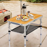 Outdoor Folding Camping Table, 2ft Portable Pinic Table with 3 Adjustable Height, Small Aluminum 32047612