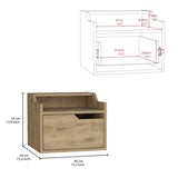 Busan Modern Floating Nightstand , End Table, Side Table Single-Drawer Design with Sleek Two-Tiered B200137838