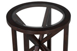 Modern simple coffee table, tempered coffee table solid wood base round transparent W1781P146773
