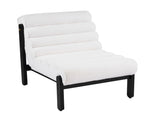 Fluffy Accent Chair White with Black Solid Wood Frame N767P366257W
