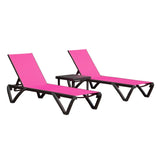 Outdoor Lounge Chair, Aluminum Plastic Patio Chaise Lounge with Side Table & 5 Position Adjustable W1859P149687