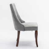 Rayon Cloth Flocking Linen Dining Chairs Channel Kitchen Dinner Chair Comfy Fabric Upholstered W1143P151493